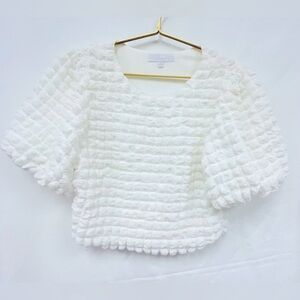 White popcorn blouse, purchase from Dillards size medium